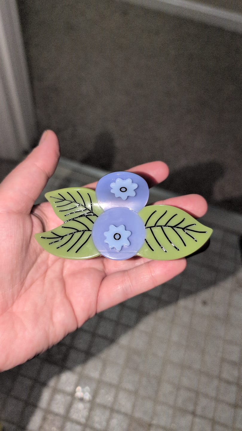 Customer photo review of Large Blueberry Hair Claw Clip