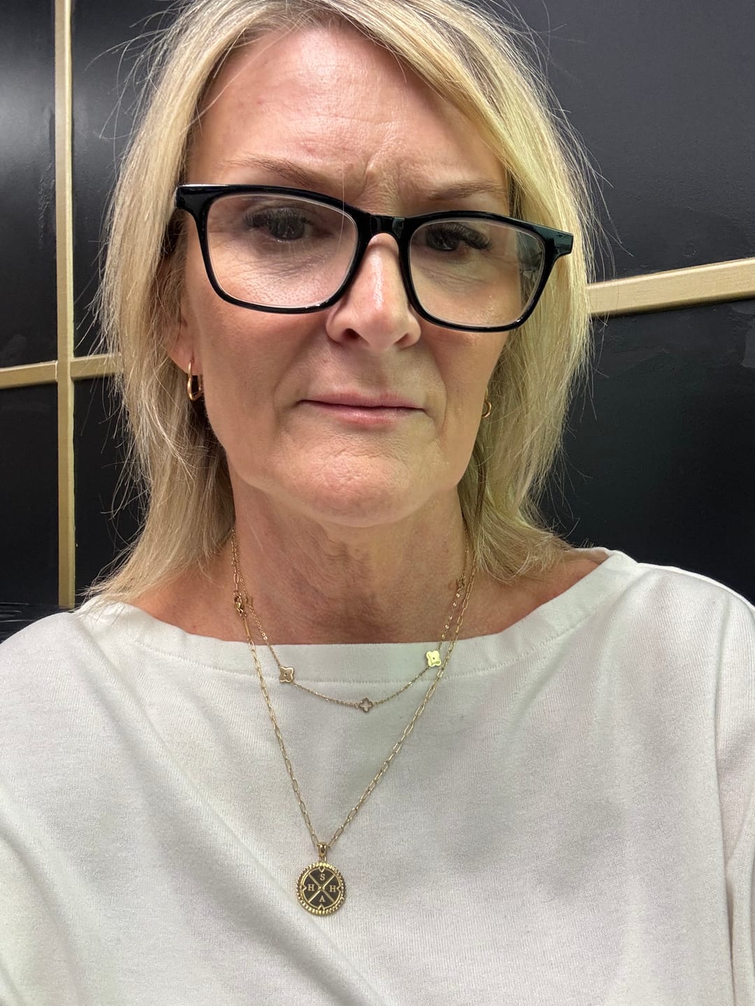 Customer photo review of Engravable Compass Necklace