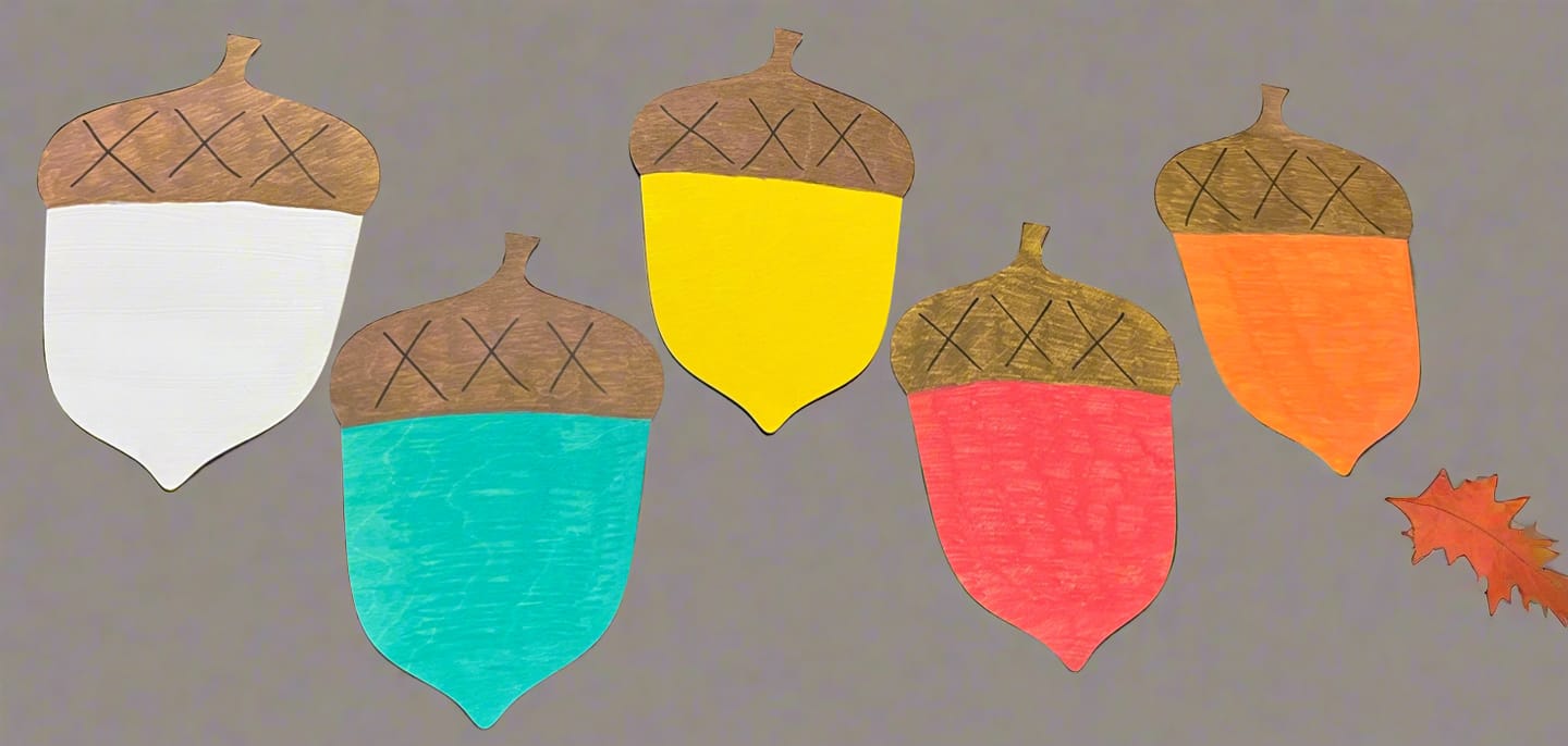 Customer photo review of Unfinished Wood Acorn Shape | DIY Fall Forest Craft Cutout | Up to 36"