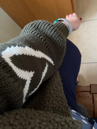 Customer photo review of Yvonne Khaki Heart Sleeve Coatigan