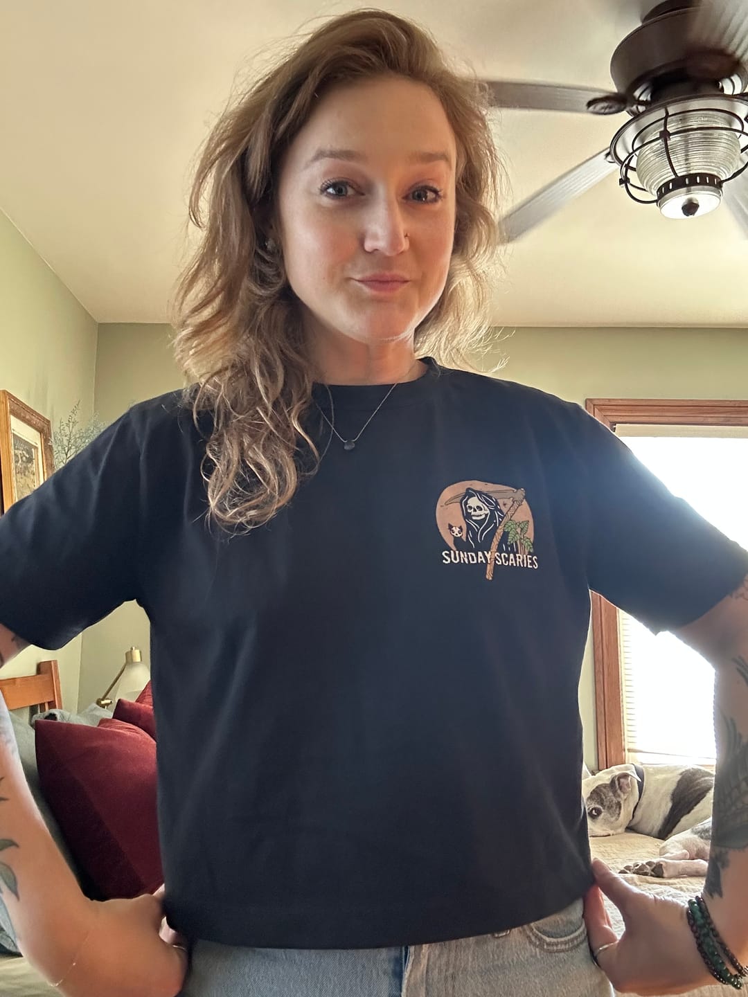 Customer photo review of Sunday Scaries T-Shirt
