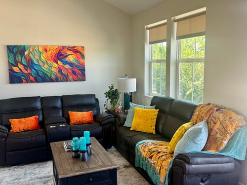 Customer photo review of Chroma Whispers Impasto Wall Art
