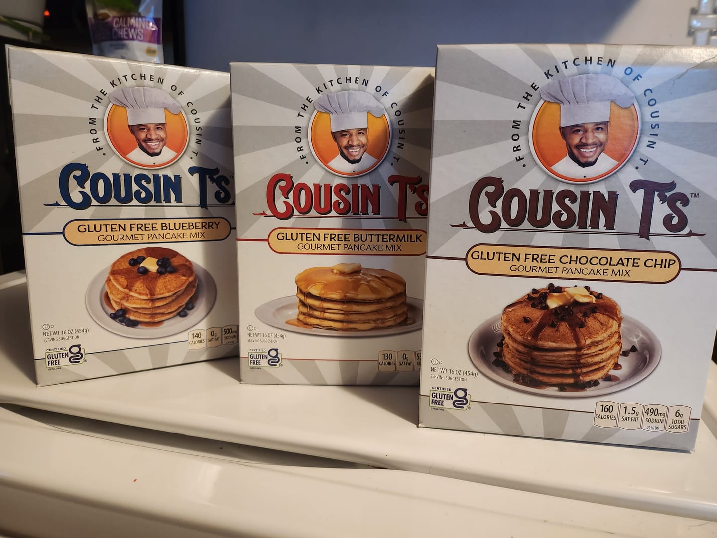 Customer photo review of Cousin T's Gourmet Gluten Free Chocolate Chip Pancake Mix