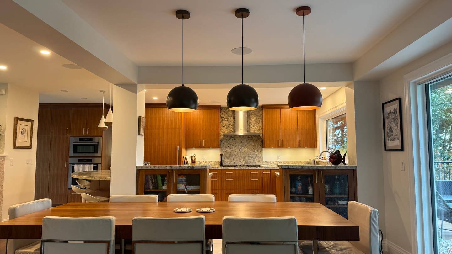 Customer photo review of ZOE Beige Mid-Century Modern Pendant Light
