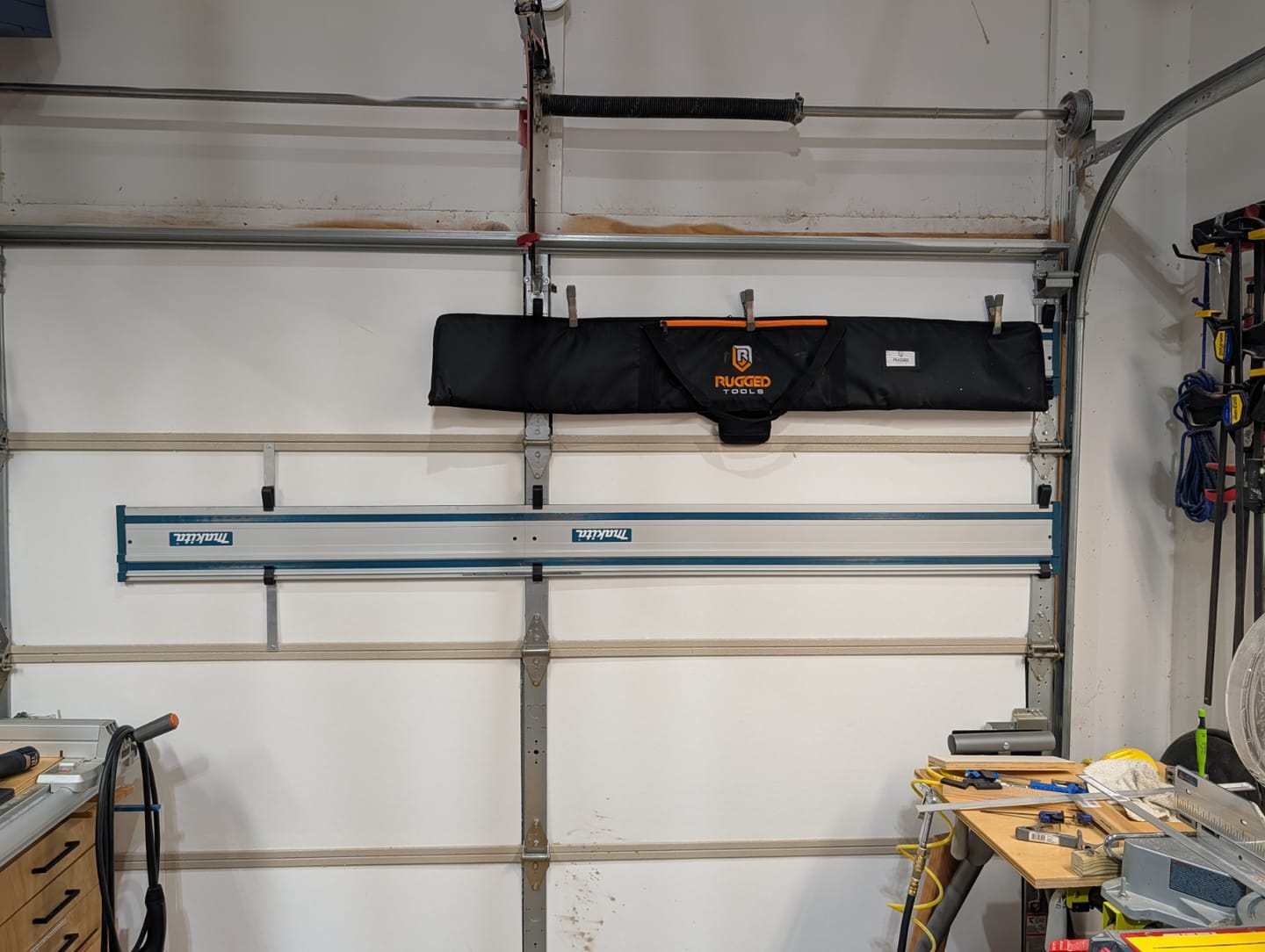 Customer photo review of Garage Door/Wall Mount Brackets for Track Saw Guide Rails