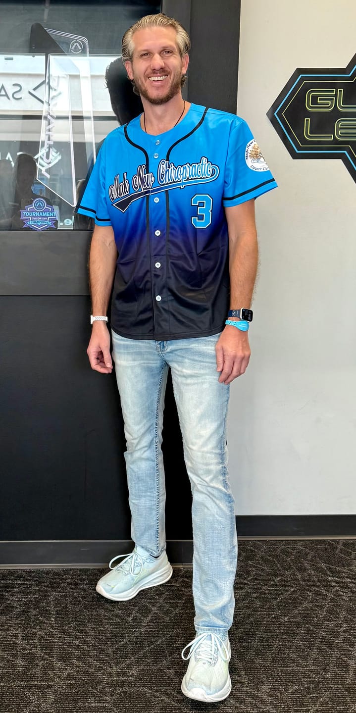 Customer photo review of Custom Powder Blue Navy-Black Gradient Fashion Authentic Baseball Jersey