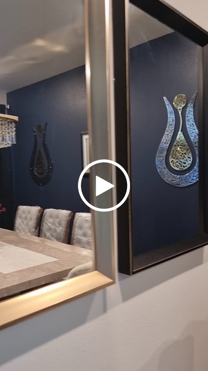 Customer video review of Tulip Shaped Design Shiny Metal Ayatul Kursi Islamic Wall Art