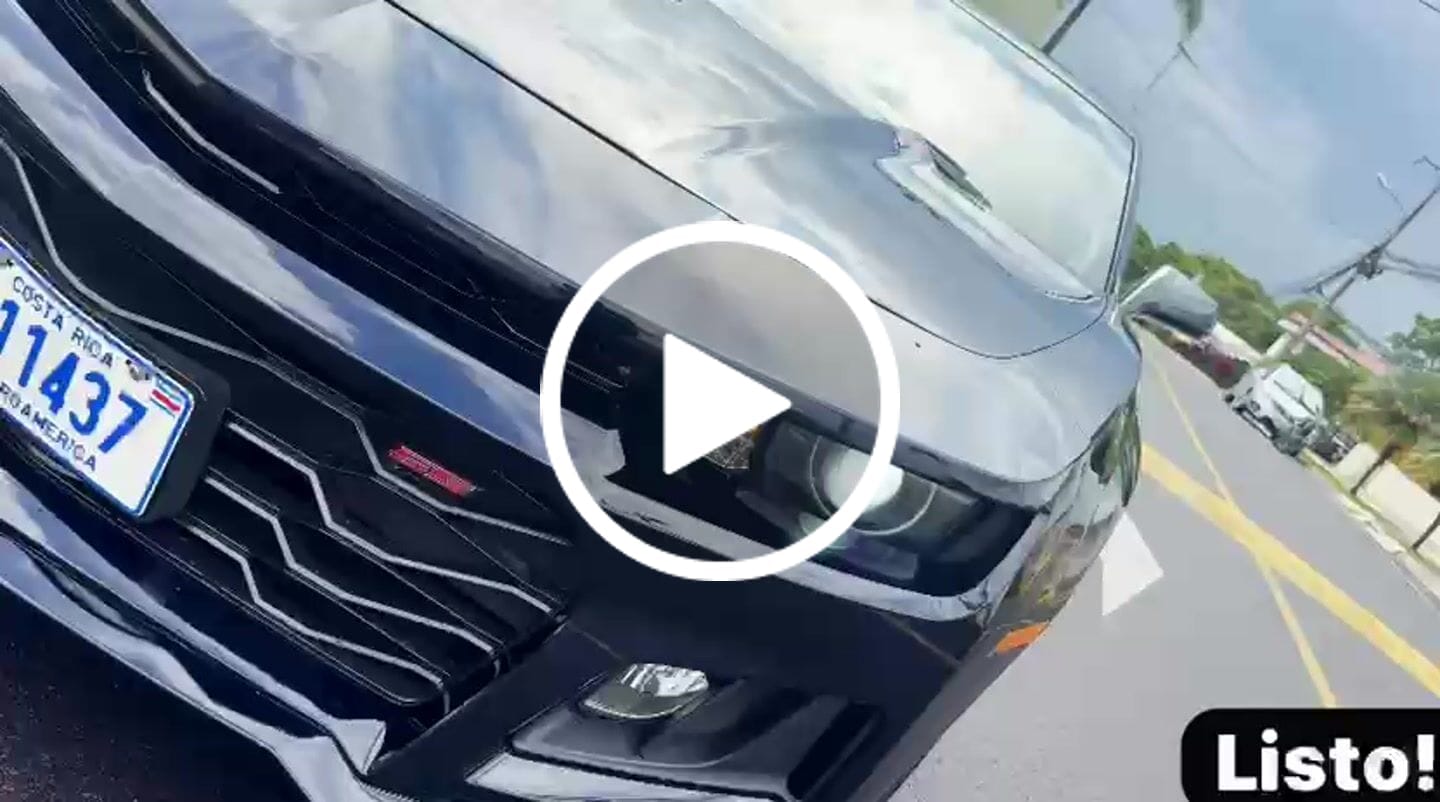 Customer video review of 2010-2015 Chevy Camaro ZL1 Front Bumper Conversion 7pcs Full Kit Flat BLK Body Kit