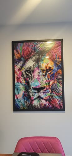 Customer photo review of Poster Bunter Löwe Modern Art Hochformat