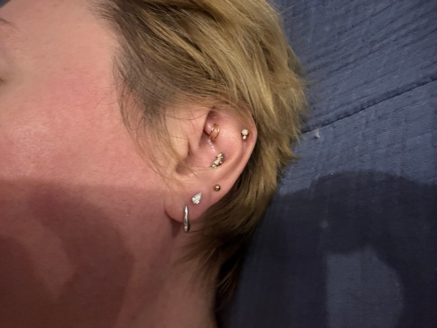 Customer photo review of World's First Lab Grown Diamond Sleep Stud Earrings