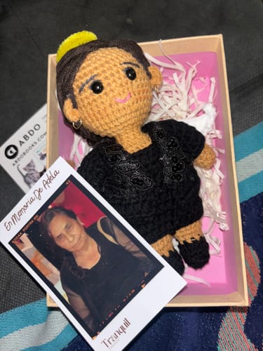 Customer photo review of Tranquil® - Personalized Crochet Doll with Photo Card