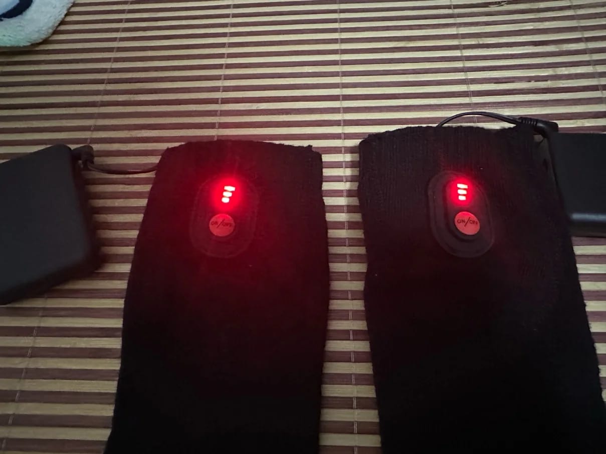Customer photo review of Heated Socks - Winter Sports & Outdoor Warmth