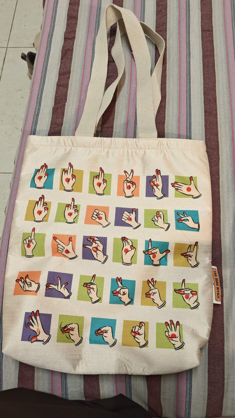 Customer photo review of Hasta Harmony | Raw Silk & Cotton Tote Bag