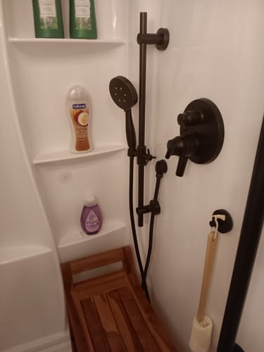 Customer photo review of 3-Spray Hand Held Shower Head Set with Slide Bar