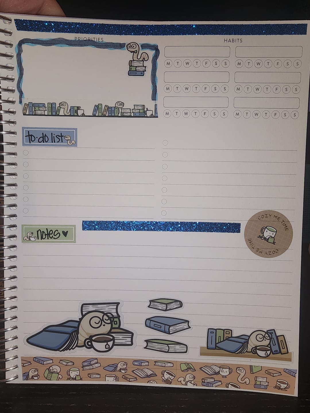 Customer photo review of Cozy Bookworm Die Cut Stickers