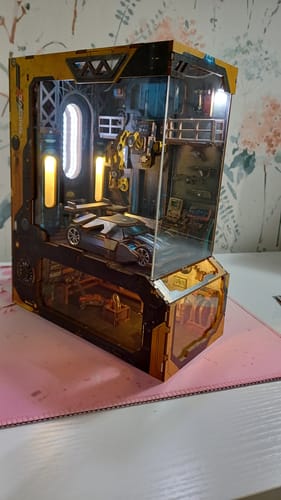 Customer photo review of Automobile Workshop Book Nook Kit