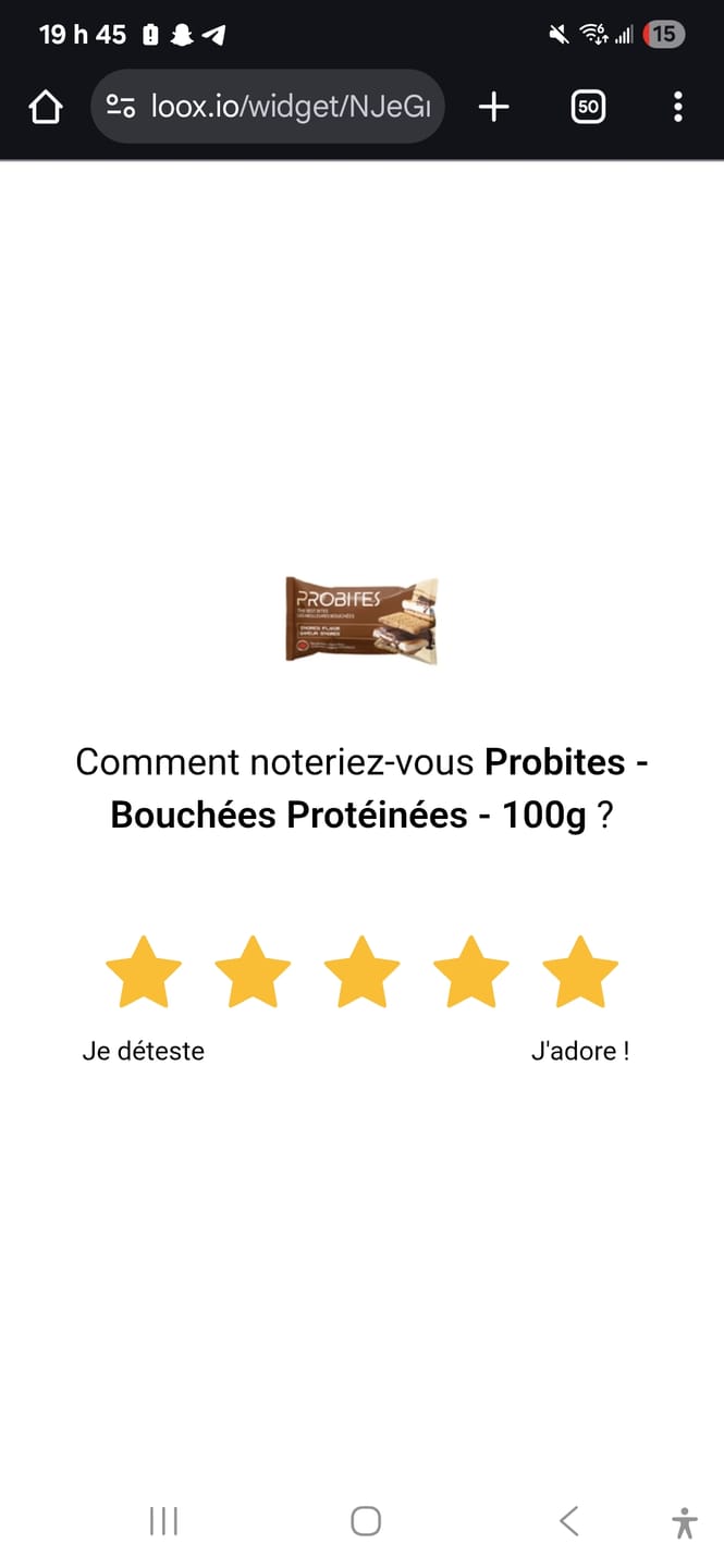 Customer photo review of Probites - Bouchées Protéinées - 100g