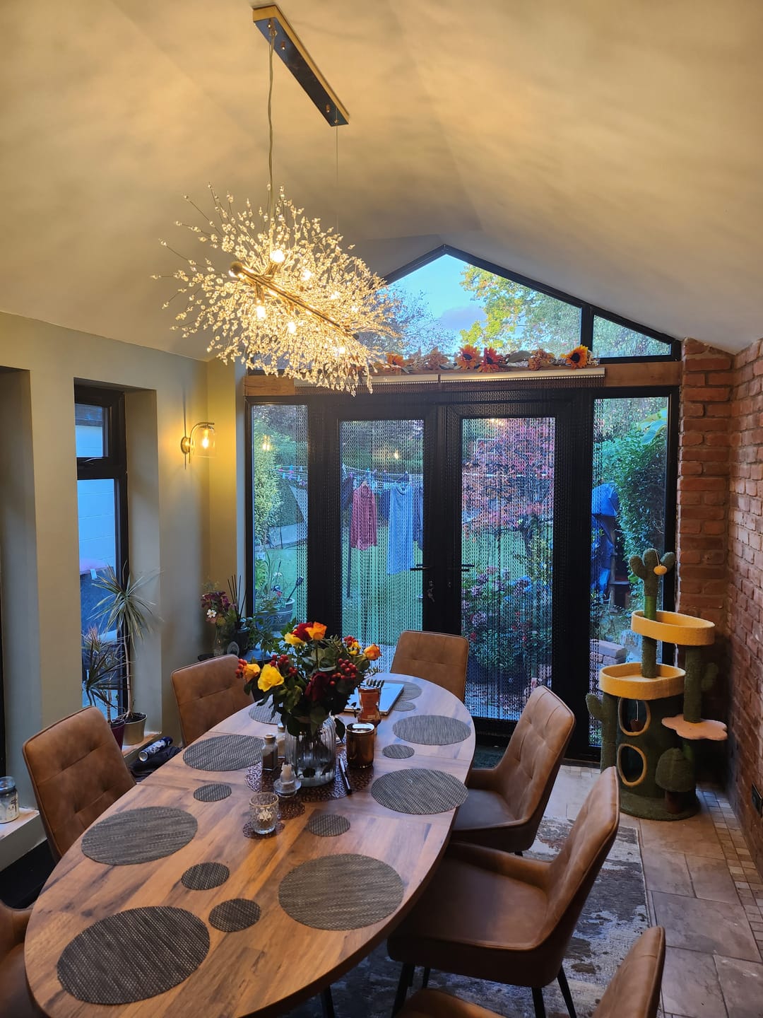 Customer photo review of Modern 12-Light Crystal  Linear Chandelier