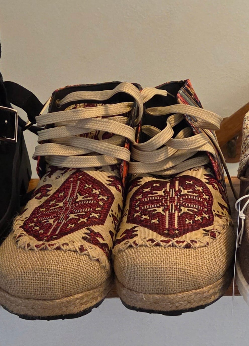 Customer photo review of Women Ethnic Spliced Linen Embroidery Shoes