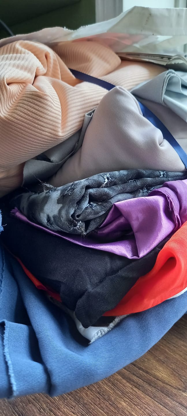 Customer photo review of 50p A Metre: Print & Plain Fabric Bundle