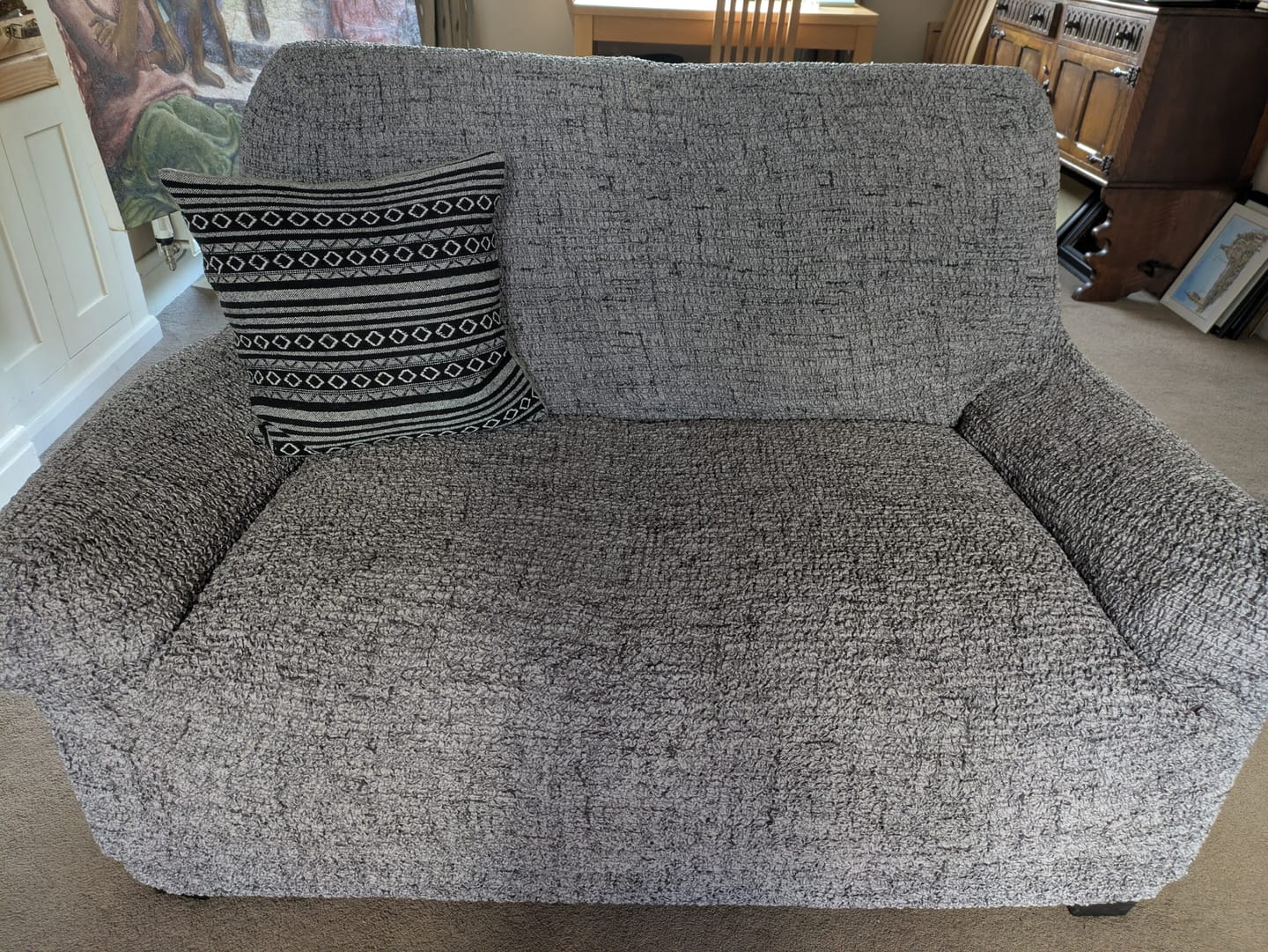 Customer photo review of 2 Seater Sofa Cover - Vittoria Grey, Microfibra Printed