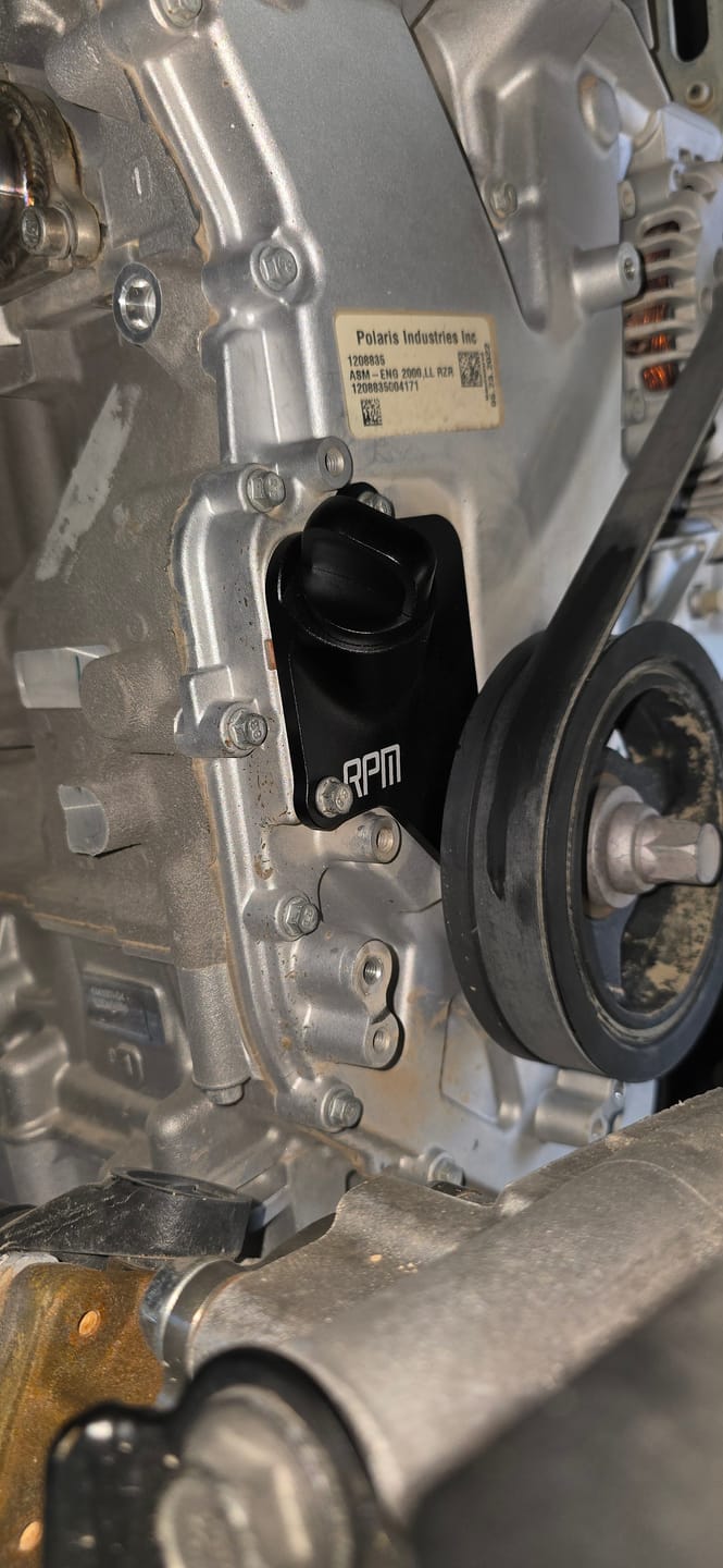 Customer photo review of RPM Polaris RZR Pro R Oil Filler Adapter Plate / Turbo Return