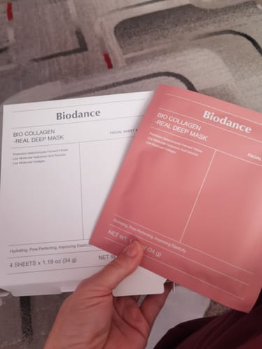 Customer photo review of Nakts hidrogela maska ar kolagēnu Biodance Bio-Collagen Real Deep Mask