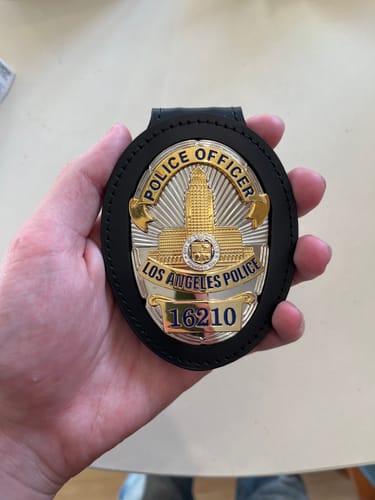 Customer photo review of LAPD Los Angeles Police Officer Badge Solid Copper Replica Movie Props With Number 16210