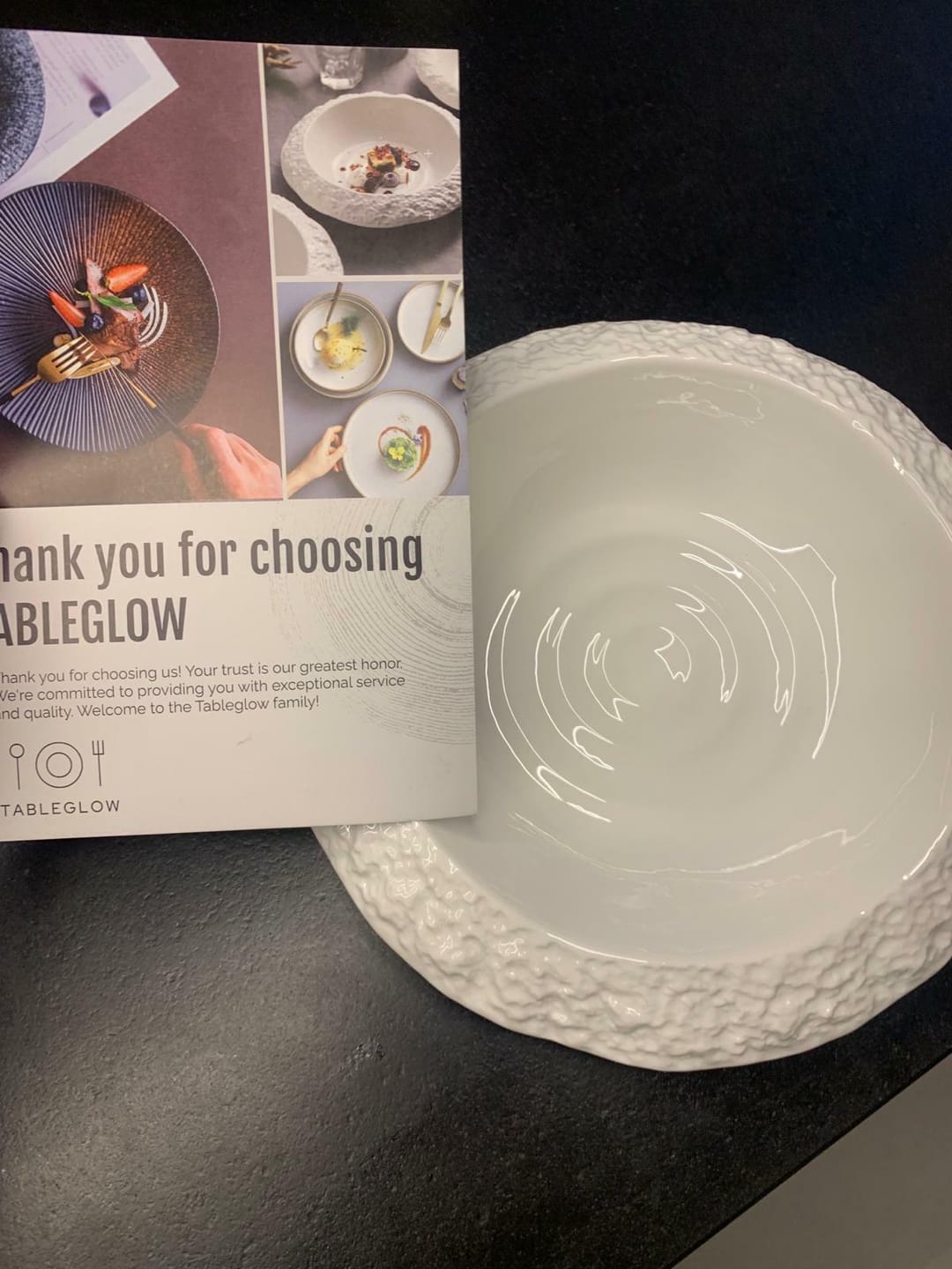 Customer photo review of Rock Pattern Ceramic Deep Plates