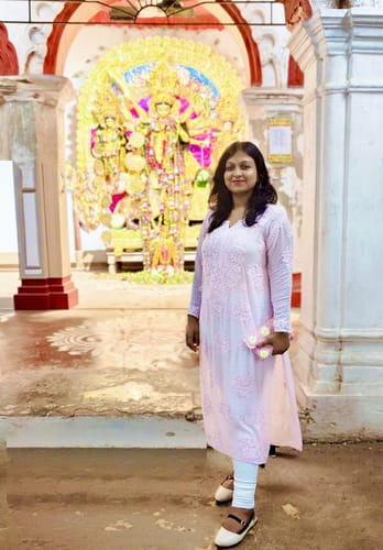 Customer photo review of Hoor Baby Pink Viscose Georgette Kurta
