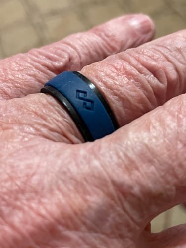 Customer photo review of Men's Infinity Silicone Ring, Rinfit-Air. Comfortable & Durable Wedding Band.