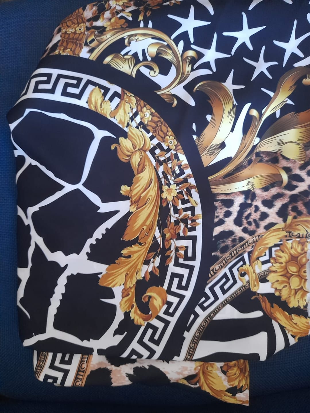 Customer photo review of Baroque Greek Key Fabric Sold by Metre