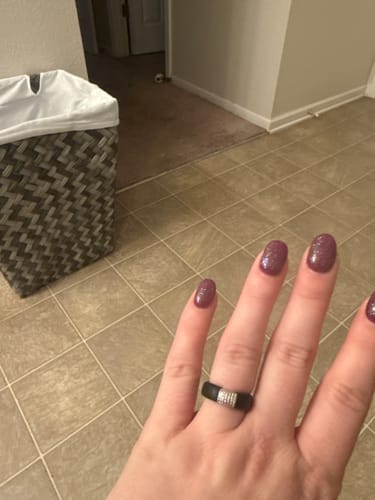 Customer photo review of New! Silicone Ring with Metal and Stones