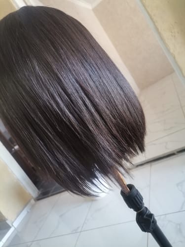 Customer photo review of Mabontle 10 inch 5x5 Vietnamese SDD Bone Straight Wig