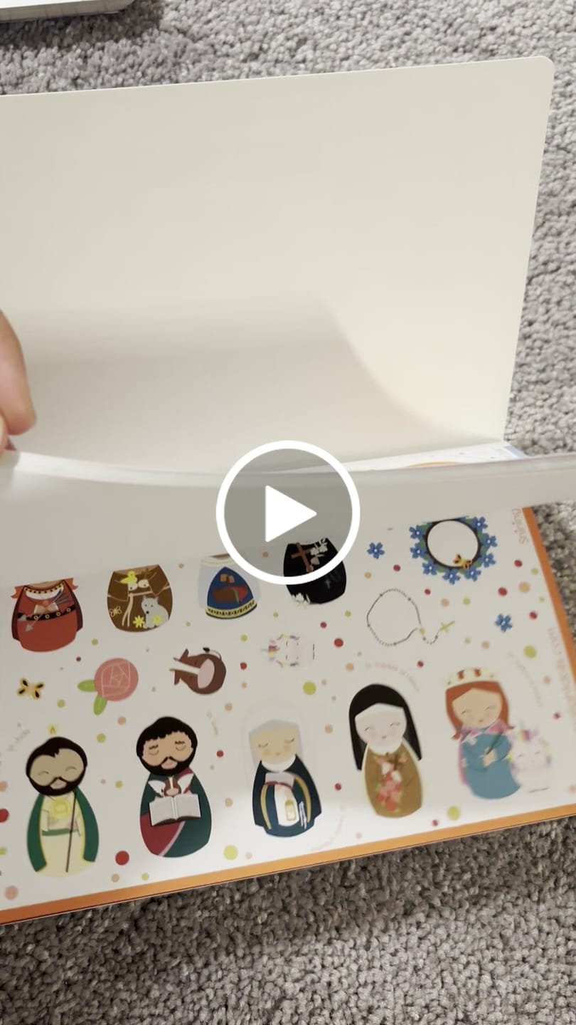 Customer video review of Saints of the Month Sticker Book