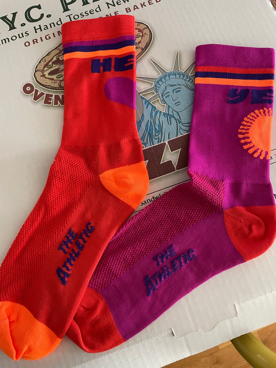 Customer photo review of HELL YEAH! Mismatched Socks