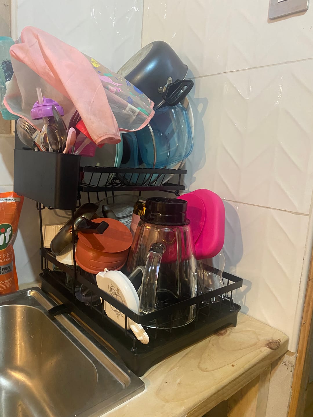 Customer photo review of Escurridor De Platos 2 Niveles Secador Desmontable Loza Inoxidable Rack