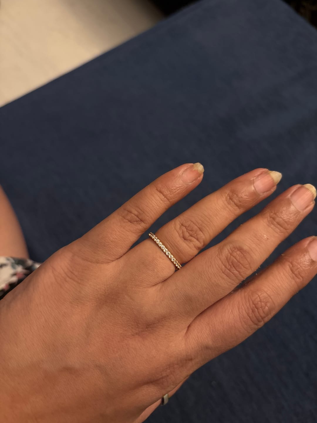 Customer photo review of Delicate Stone Studded Band Ring
