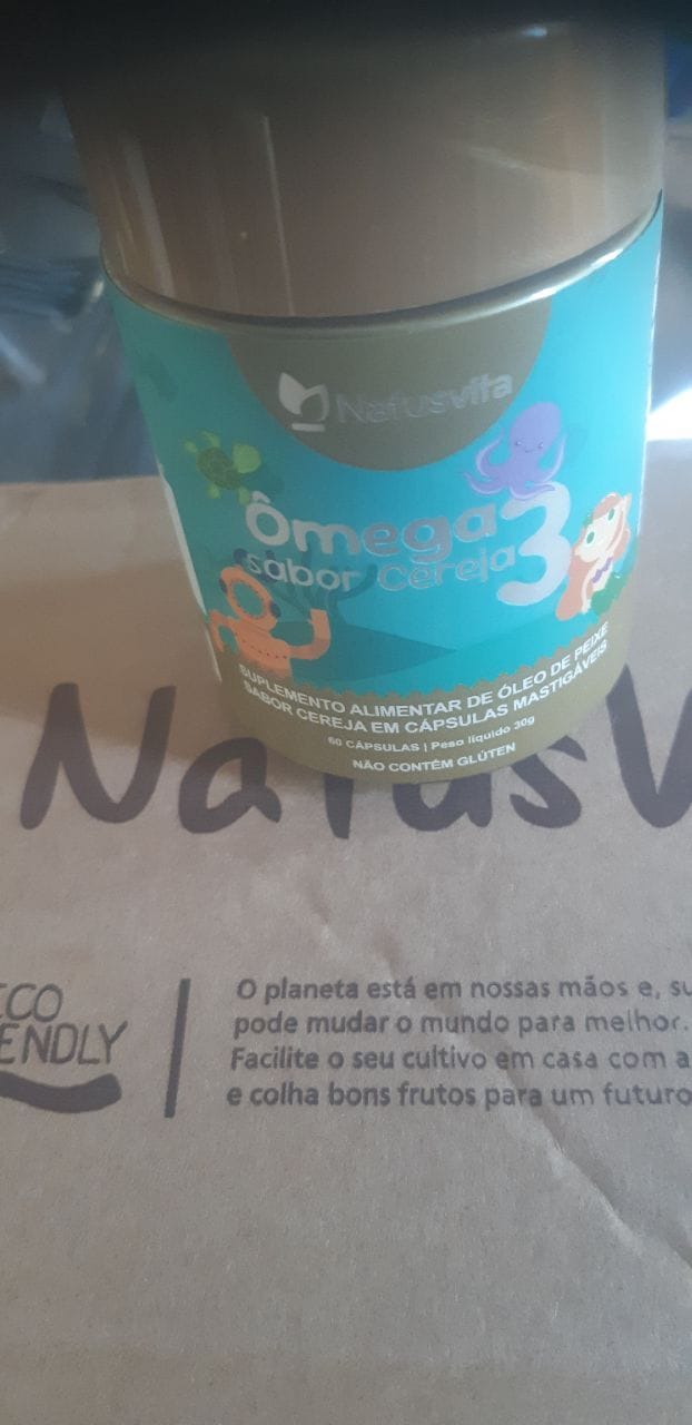 Customer photo review of Ômega 3 Sabor Cereja Cápsulas Mastigáveis 210mg DHA e EPA
