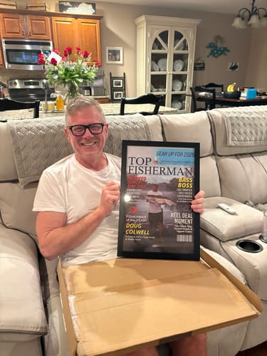 Customer photo review of Custom Fishing Magazine Cover, Personalized Fishing Gifts for Men, Fly Fishing Gifts for Him, Fishing Dad Gift, Angler Funny Fisherman Gift