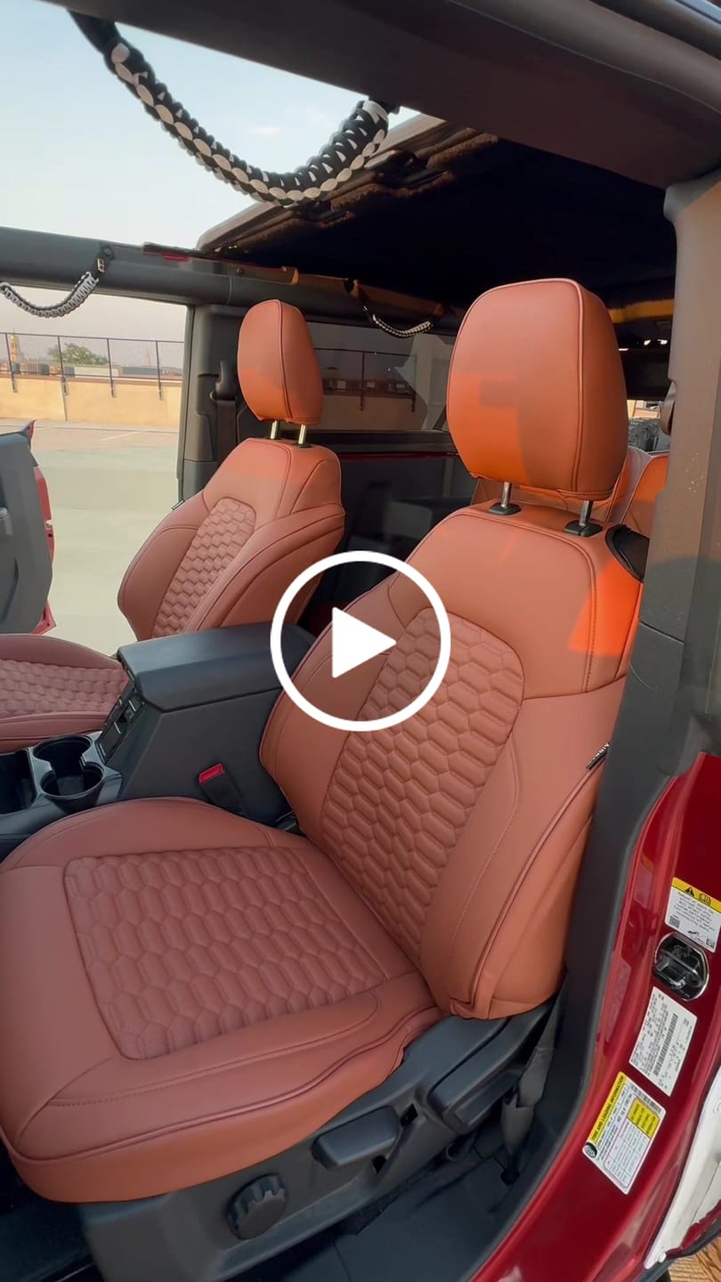 Customer video review of 2021+ Ford Bronco 2 Door Custom Leather Seat Covers
