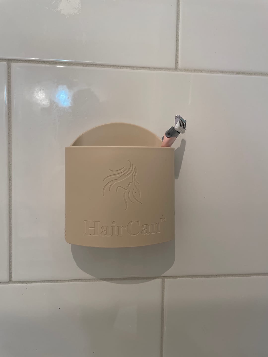Customer photo review of HairCan™ – The Chic Hair Storage Solution