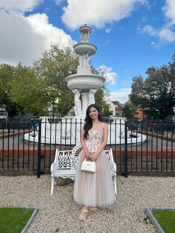 Customer photo review of Alizea Corset Tulle Midi Dress