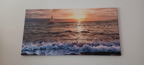 Customer photo review of Leinwandbild | Goldenes Licht am Meer | Querformat