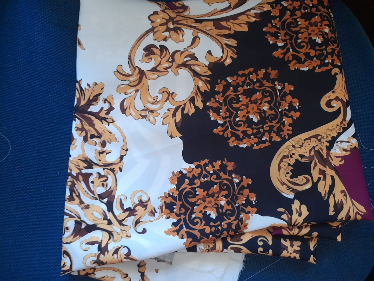 Customer photo review of Luxury Baroque Zebra Chain Fabric by Metre
