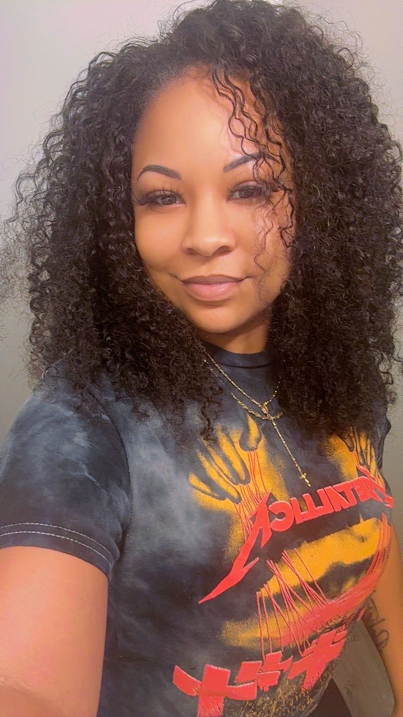 Customer photo review of Drawstring 3 in 1 Kinky Curly Half Wig Human Hair