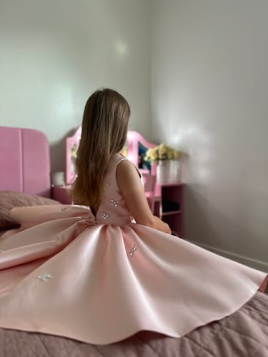 Customer photo review of Girls Christening Dresses Pink Girls Beauty Pageant Dress Children Birthday Dress