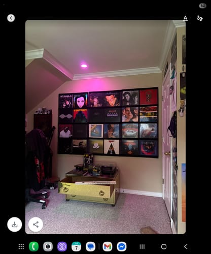 Customer photo review of 12" Vinyl Record Display Frame - LP Wall Storage
