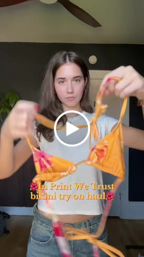 Customer video review of hibiscus two-piece bikini