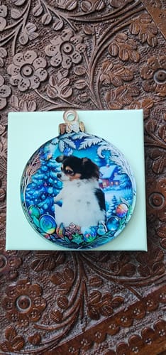 Customer photo review of Custom Photo Pets Make Our Lives Whole - Dog & Cat Personalized Ornament